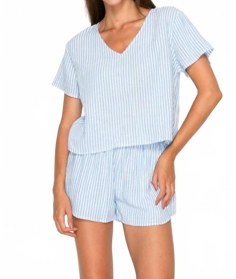 NEW MEET ME IN SANTORINI gauze stripe set in blue - Picture 4 of 4